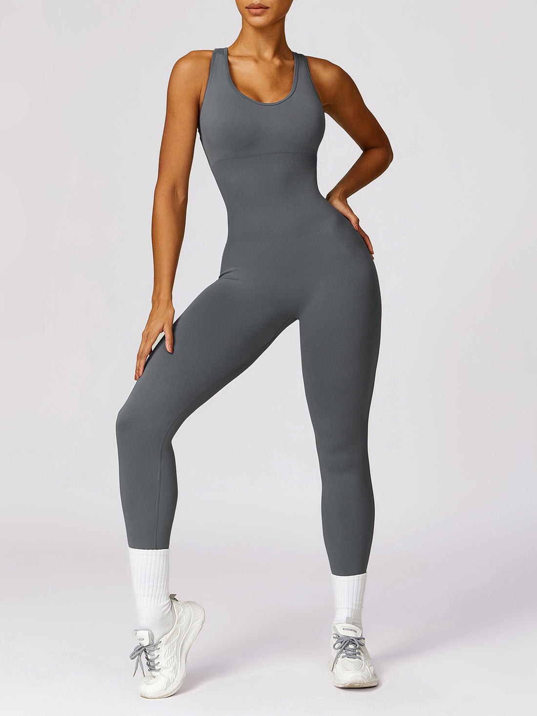 A.V ACTIVE™
SLEEVELESS CUTOUT RACERBACK JUMPSUIT