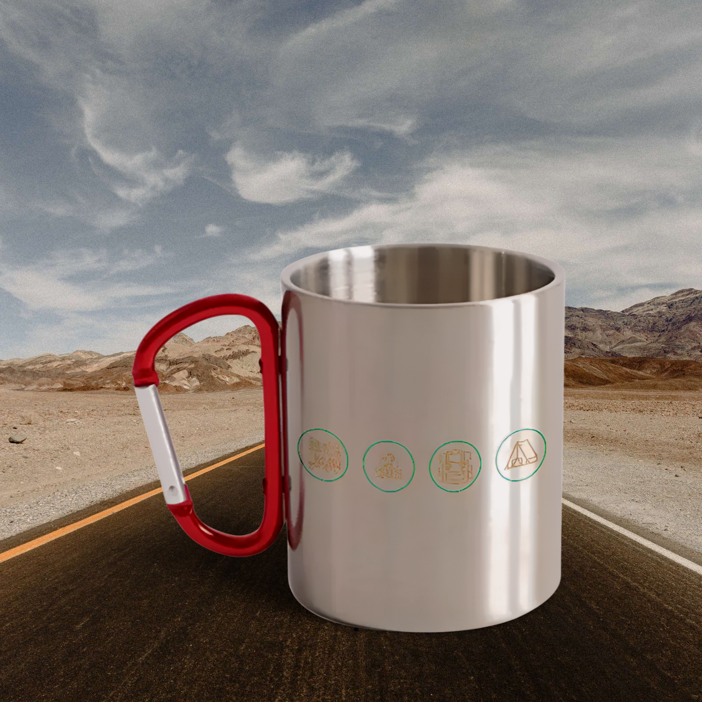 CAMP LIFE CARABINER MUG | 12oz STAINLESS STEEL