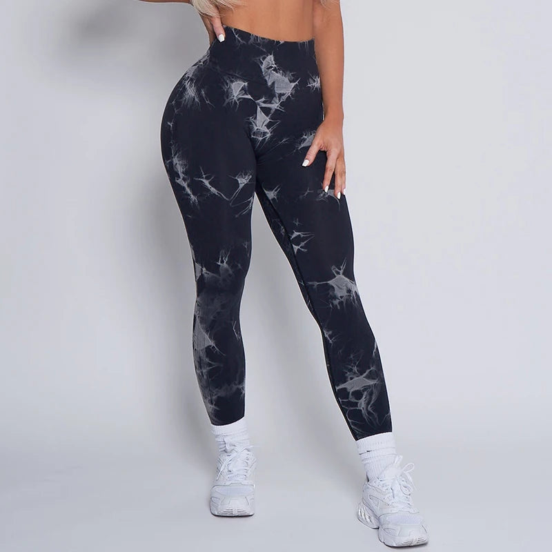 High-Waisted Seamless: Tie-Dye Workout Leggings