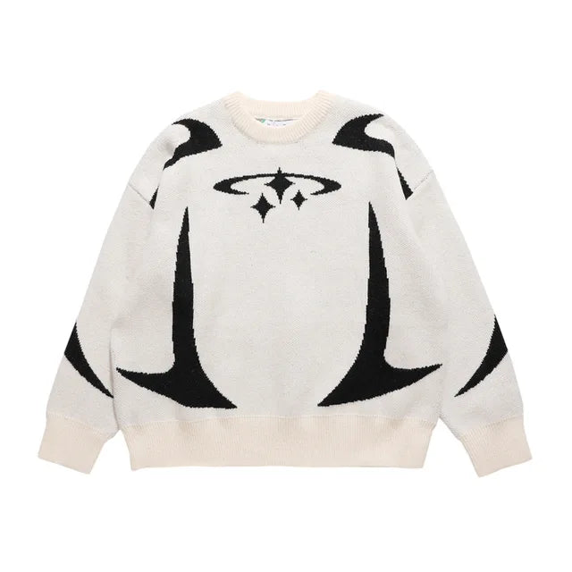 Nostalgic Star Pattern Sweater
'Black & White'