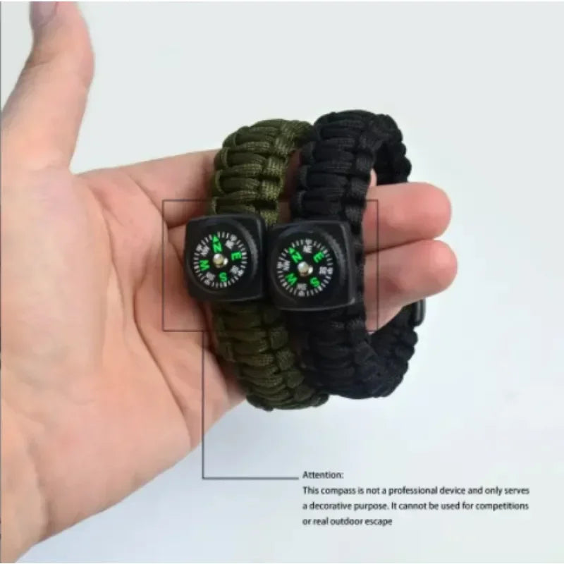 SURVIVAL BRACELET 'PARACORD' COMPASS & WHISTLE ‘multicolor’