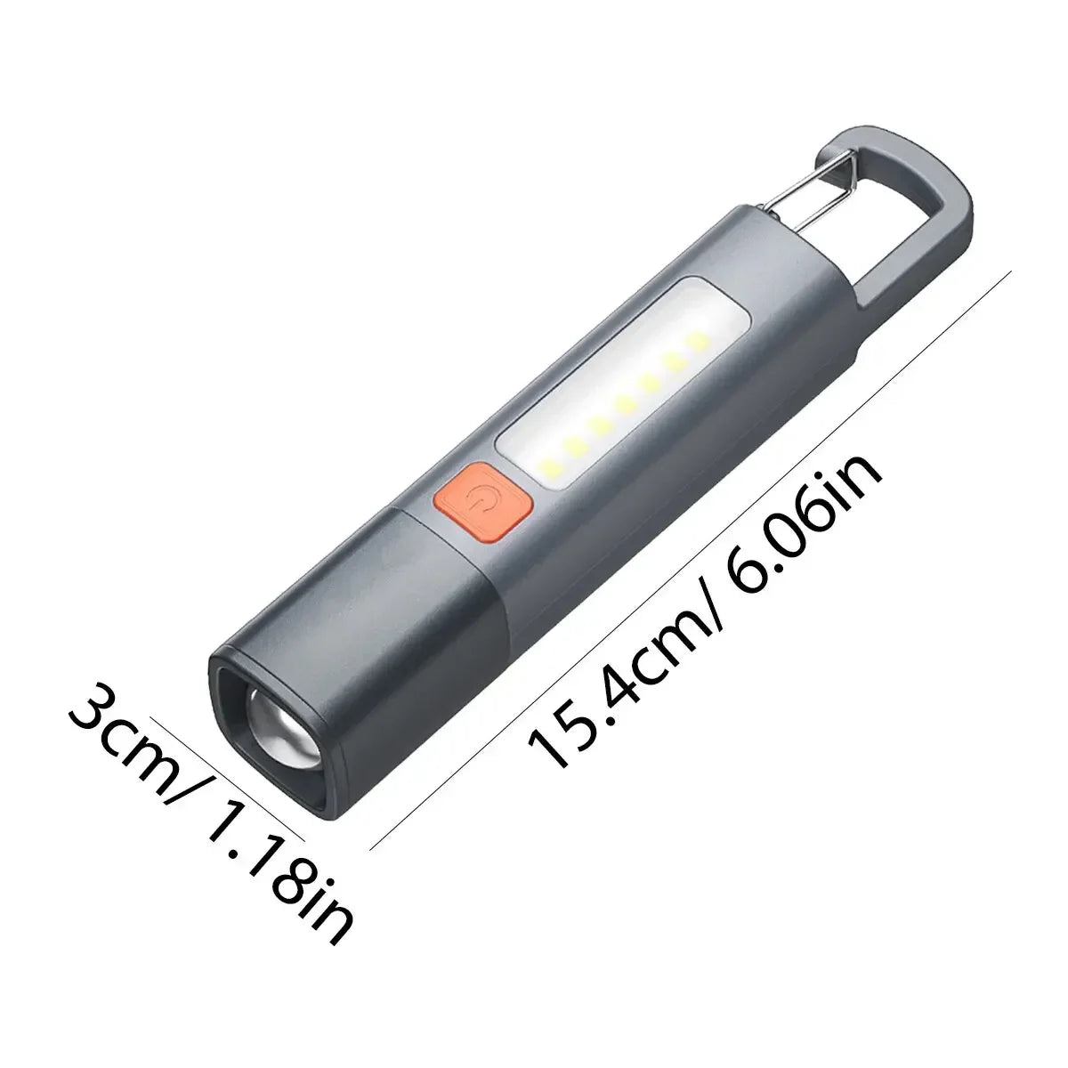 PORTABLE FLASHLIGHT 'USB CHARGING' TELESCOPIC FOCUS