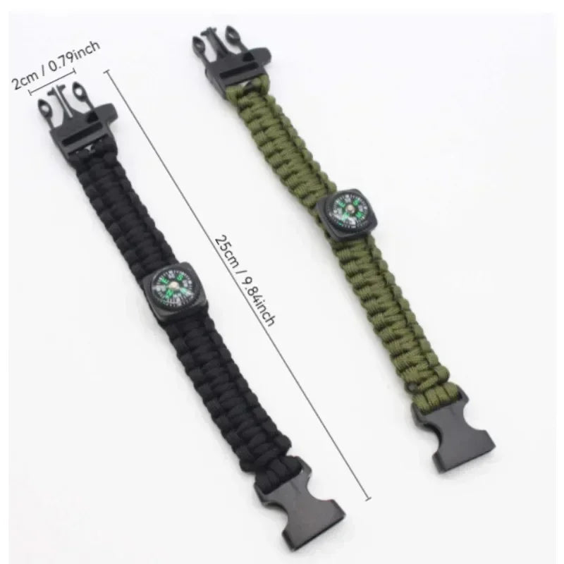 SURVIVAL BRACELET 'PARACORD' COMPASS & WHISTLE ‘multicolor’