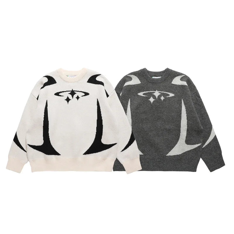 Nostalgic Star Pattern Sweater
'Black & White'