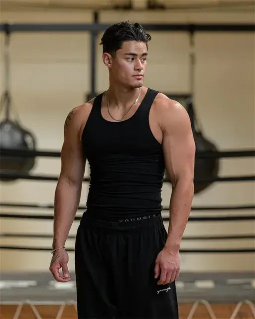 MAN ACTIVE GYM MUSCLE FIT RIBBED VEST