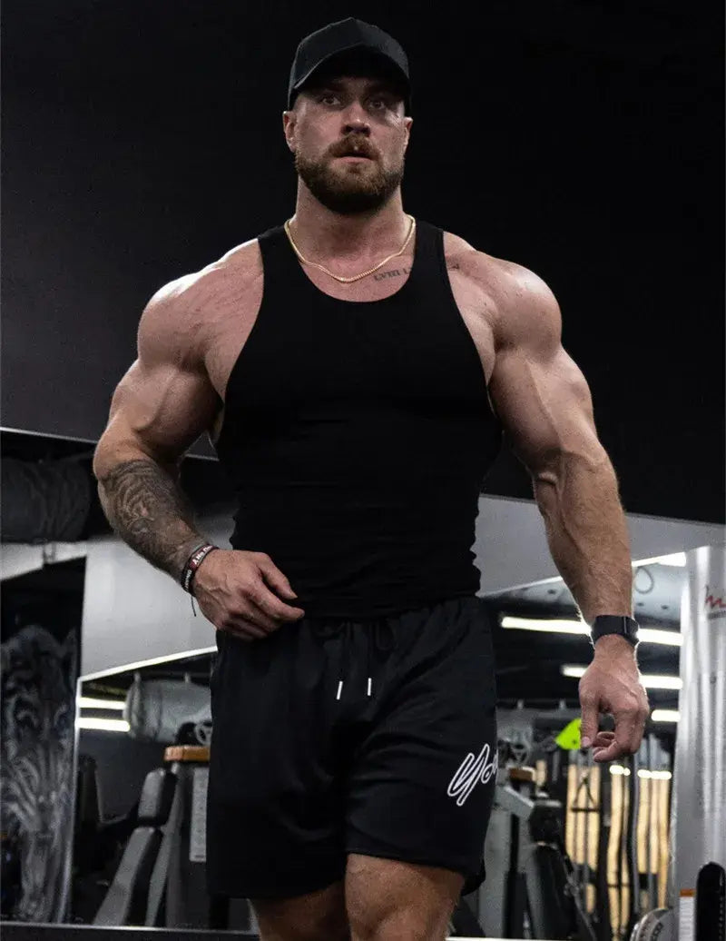 MAN ACTIVE GYM MUSCLE FIT RIBBED VEST