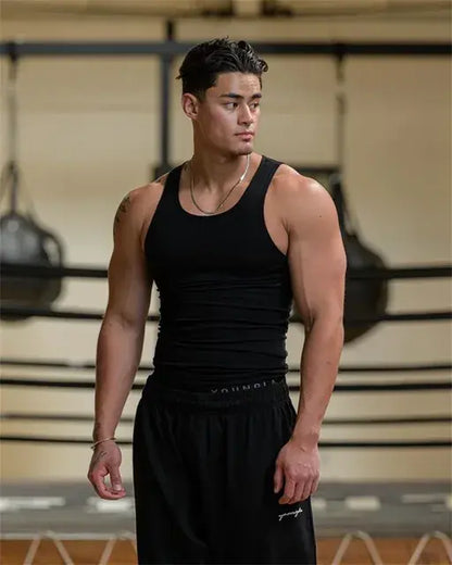 MAN ACTIVE GYM MUSCLE FIT RIBBED VEST