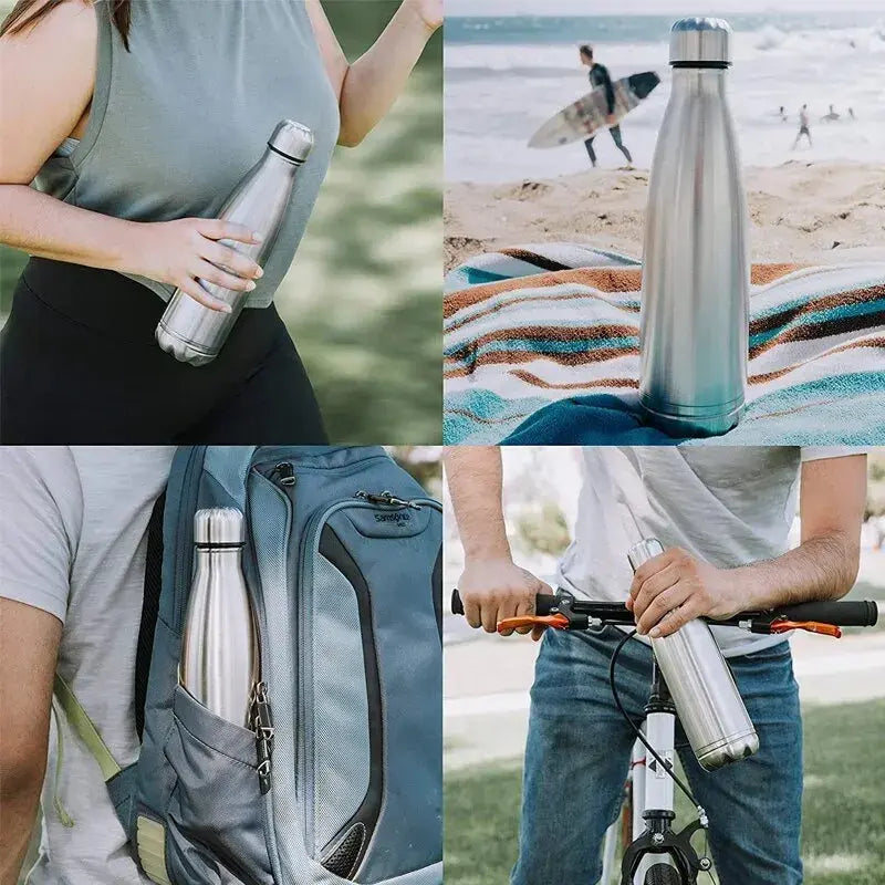 HIDDEN SAFE STEEL WATER BOTTLE 'SILVER' – STASH & HYDRATE”