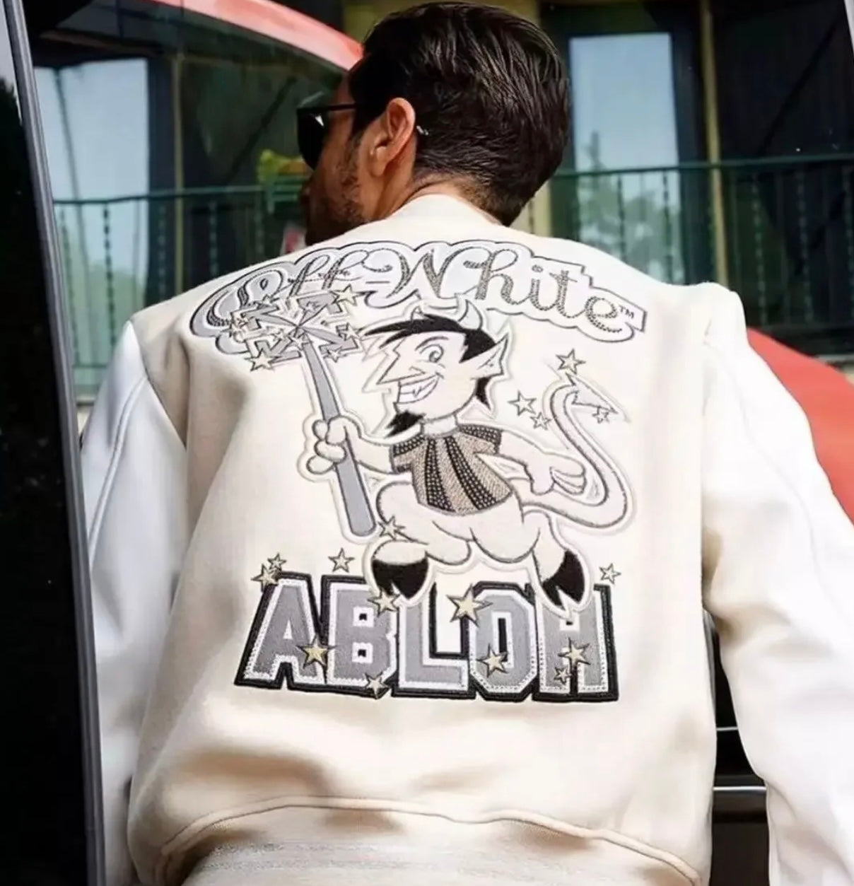 Off-White x AC Milan Varsity Jacket 'Cream/White'