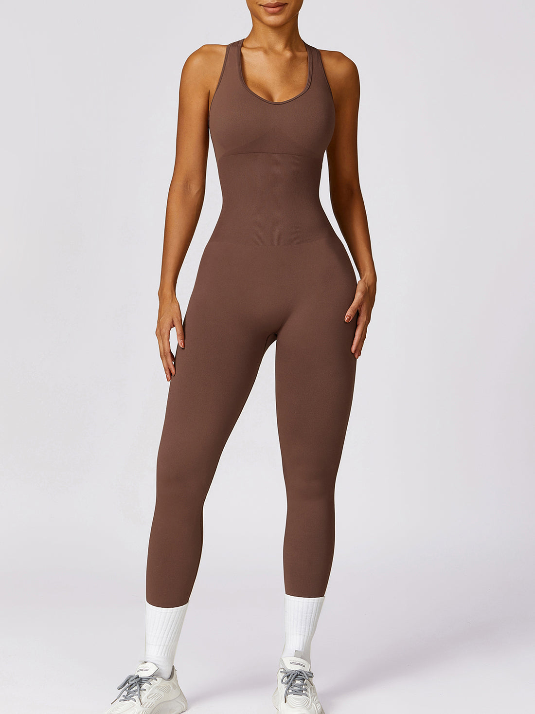 A.V ACTIVE™
SLEEVELESS CUTOUT RACERBACK JUMPSUIT