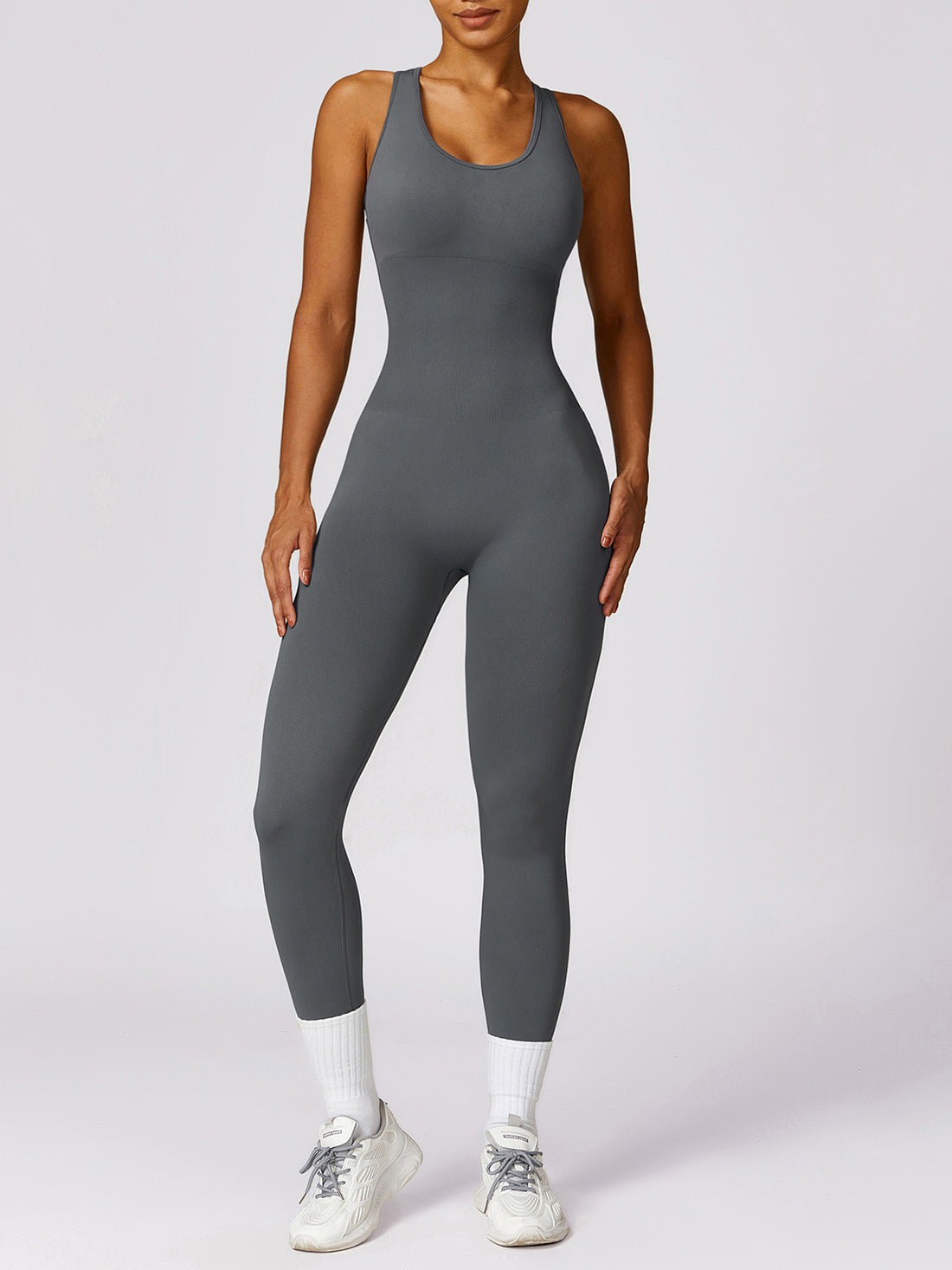 A.V ACTIVE™
SLEEVELESS CUTOUT RACERBACK JUMPSUIT