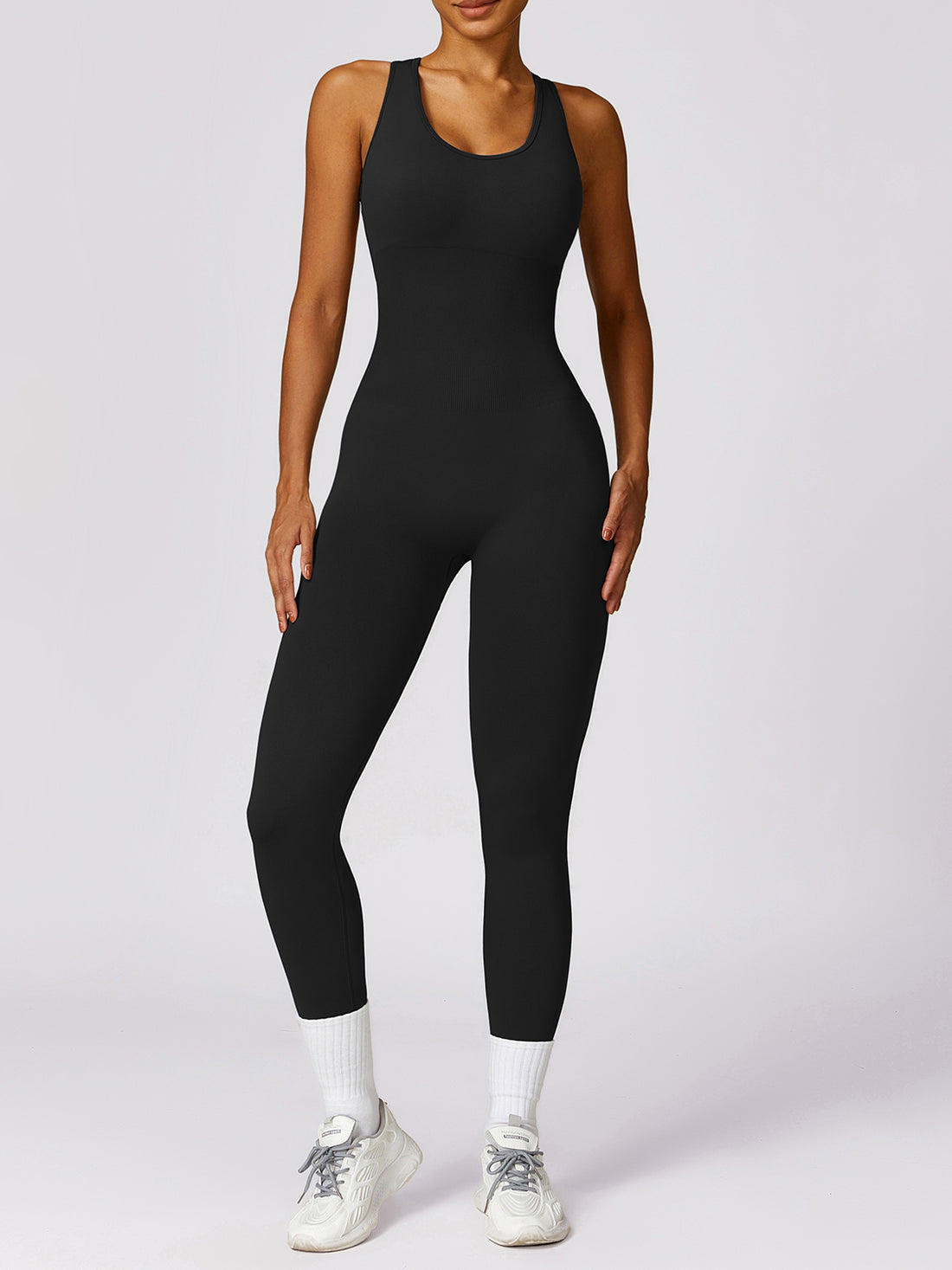 A.V ACTIVE™
SLEEVELESS CUTOUT RACERBACK JUMPSUIT
