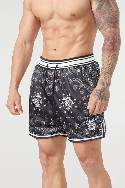 HoopMaster™ - Oversized Bandana Design Basketball Shorts