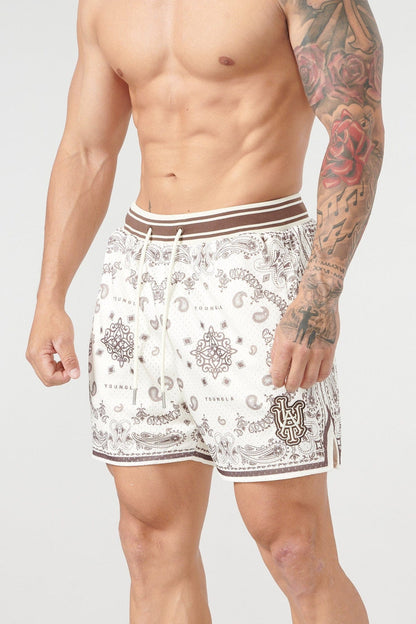 HoopMaster™ - Oversized Bandana Design Basketball Shorts