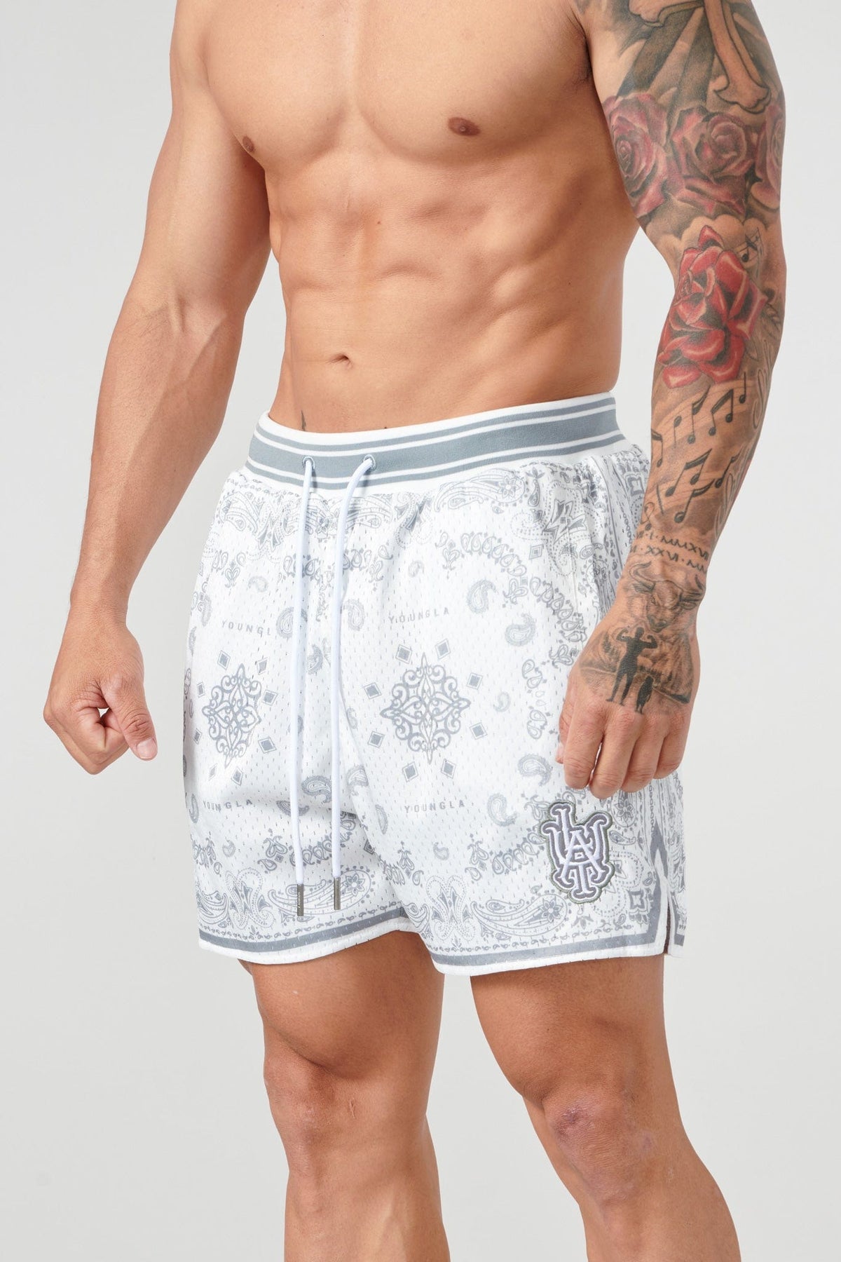 HoopMaster™ - Oversized Bandana Design Basketball Shorts
