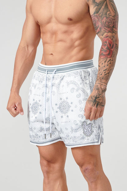 HoopMaster™ - Oversized Bandana Design Basketball Shorts