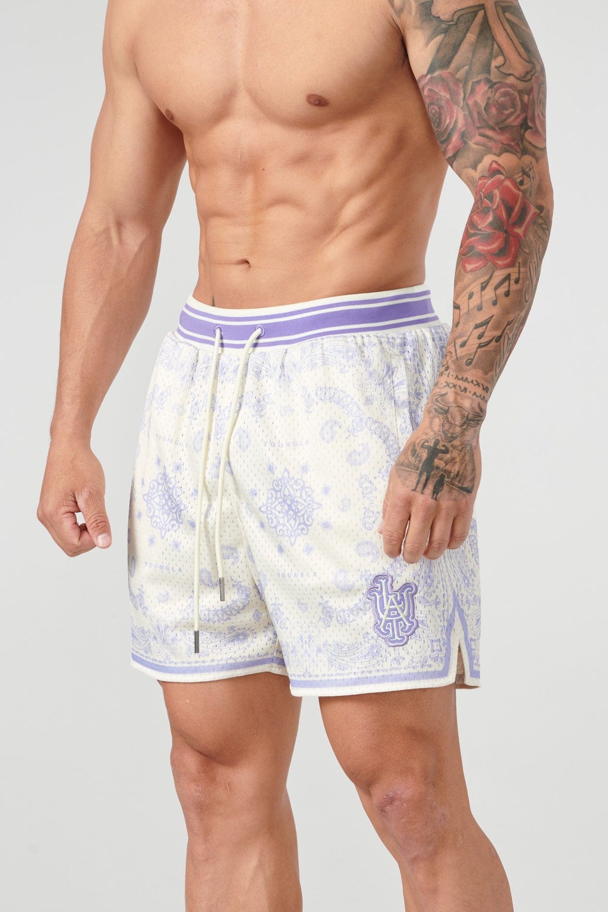 HoopMaster™ - Oversized Bandana Design Basketball Shorts
