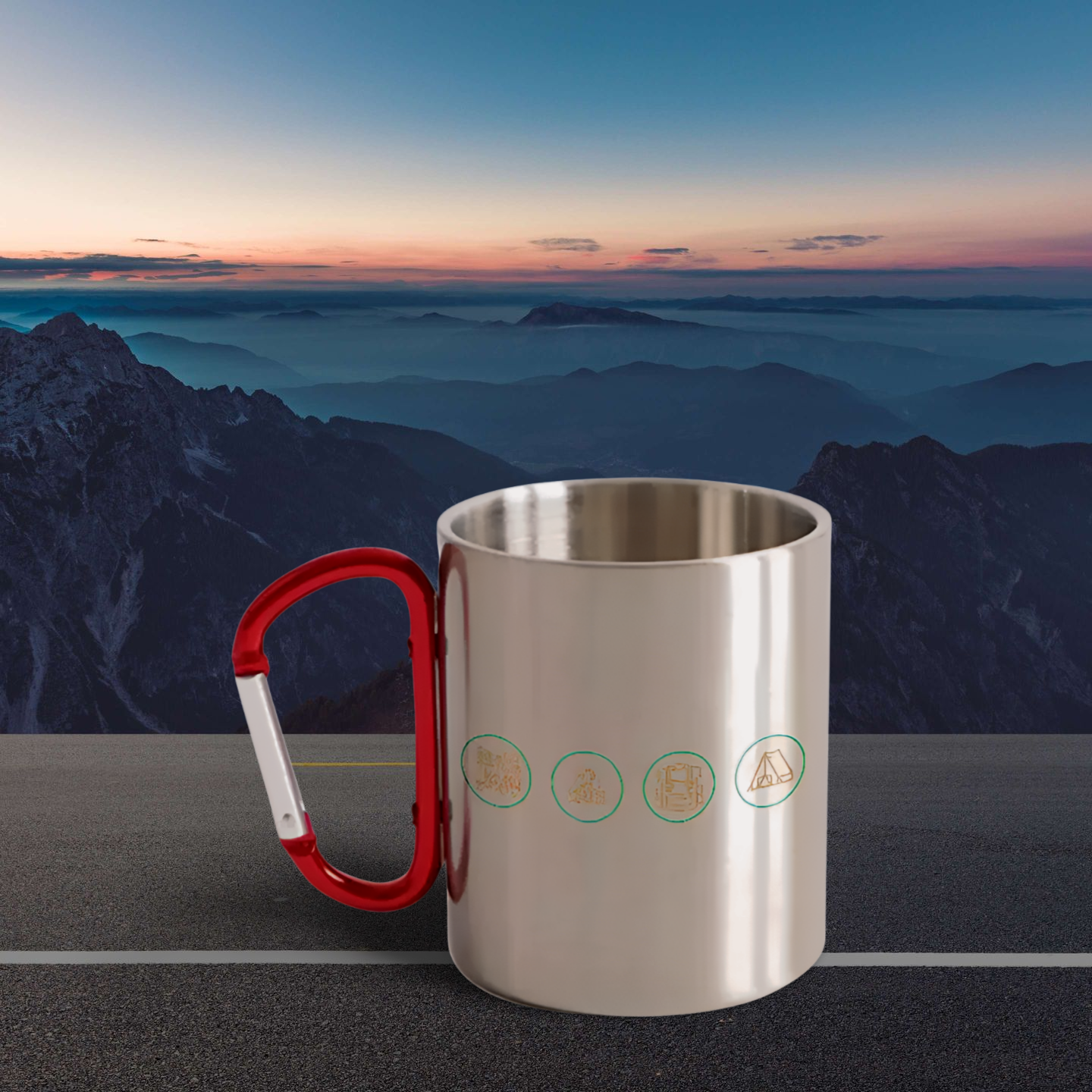 CAMP LIFE CARABINER MUG | 12oz STAINLESS STEEL