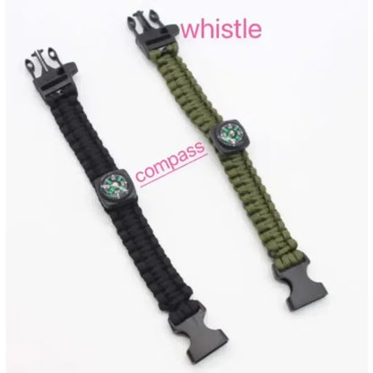 SURVIVAL BRACELET 'PARACORD' COMPASS & WHISTLE          ‘multicolor’