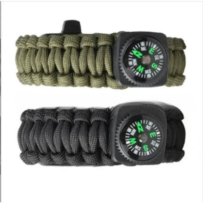 SURVIVAL BRACELET 'PARACORD' COMPASS & WHISTLE          ‘multicolor’