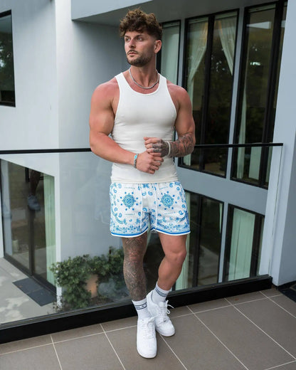 HoopMaster™ - Oversized Bandana Design Basketball Shorts