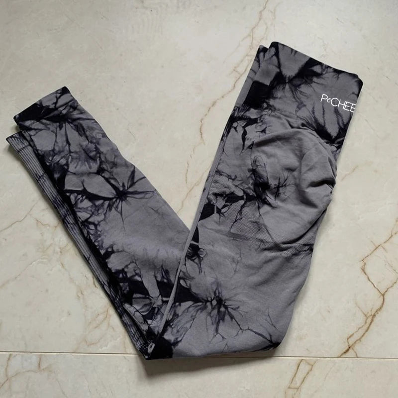 High-Waisted Seamless: Tie-Dye Workout Leggings