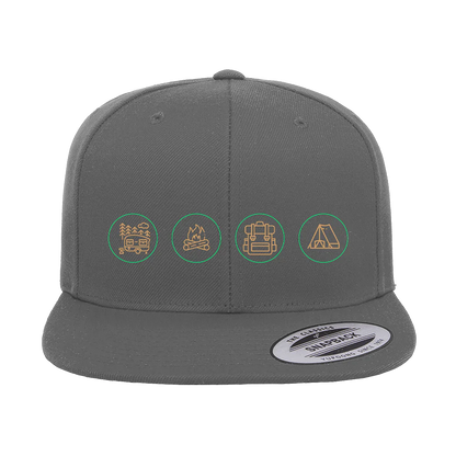 CAMP LIFE EDITION  EMBROIDERED FLAT BILL CAP